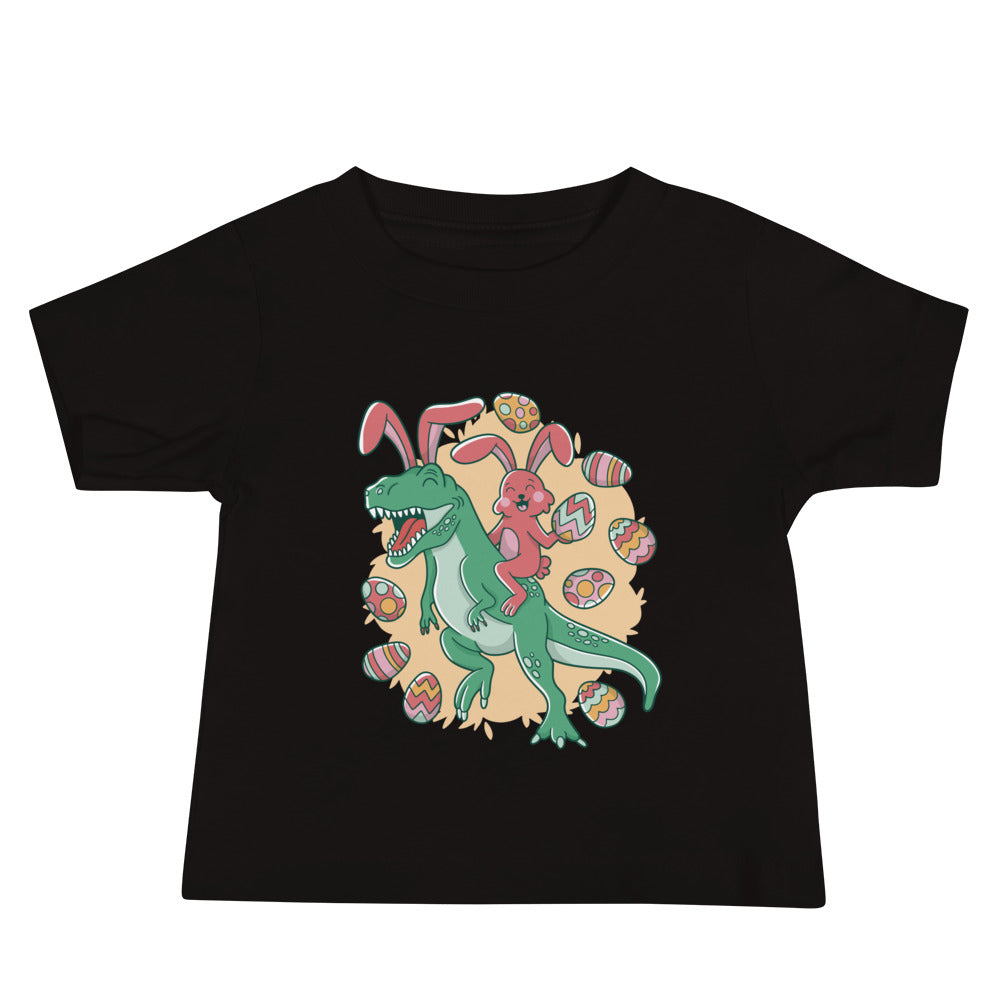 Easter Bunny Riding T-Rex Baby T-Shirt