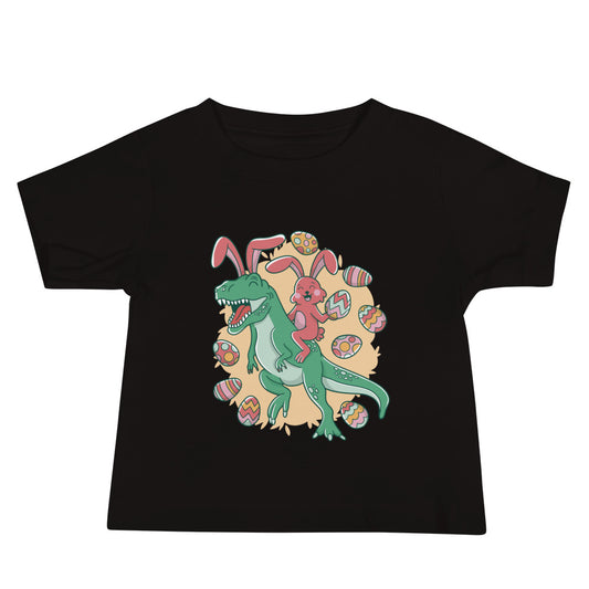 Easter Bunny Riding T-Rex Baby T-Shirt