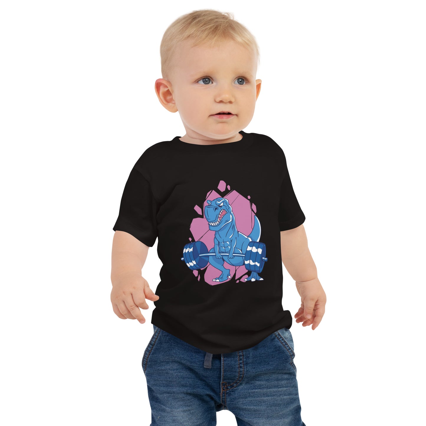 Weight Lifting T-Rex Baby T-Shirt