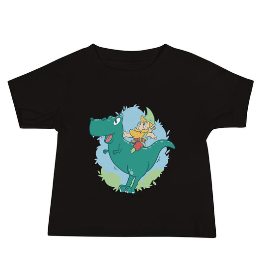 Gnome on a T-Rex Baby T-Shirt