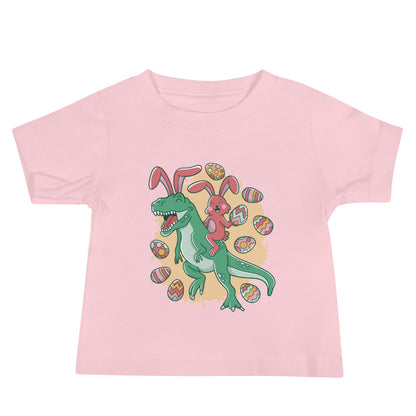 Easter Bunny Riding T-Rex Baby T-Shirt