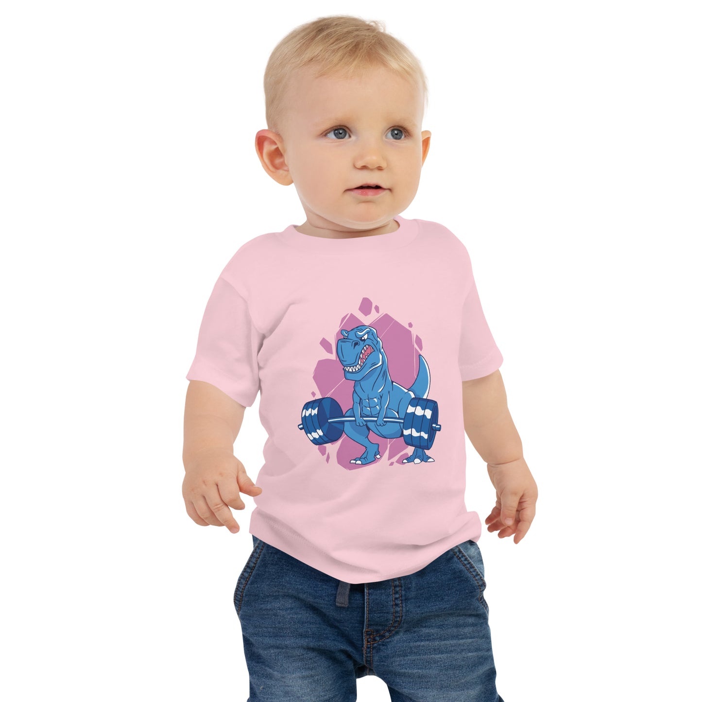 Weight Lifting T-Rex Baby T-Shirt