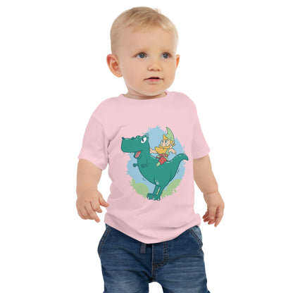 Gnome on a T-Rex Baby T-Shirt