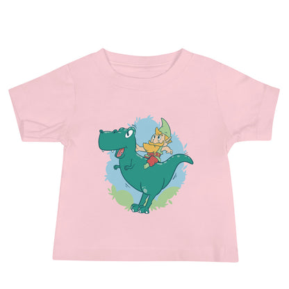 Gnome on a T-Rex Baby T-Shirt