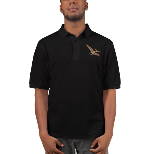 Pteranodon Adult Polo Shirt - Embroidered Ancient Flyer - Skybound Prehistoric Fashion - Must-Have for Dino and Flying Enthusiasts