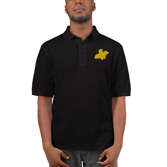 Pterodactyl Dino Nugget Polo Shirt - Embroidered Snack Flight Design - Unique Culinary & Prehistoric Fusion - Casual Whimsy Wear