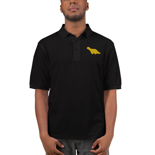 Brontosaurus Dino Nugget Polo Shirt - Embroidered Snack Giant Design - Blend of Culinary Joy & Prehistoric Charm - Fun Fashion Statement