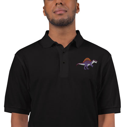 Spinosaurus Adult Polo Shirt - Dinosaur Embroidered Design - Unique Prehistoric Style - Fashion Forward Dino Lover's Wear