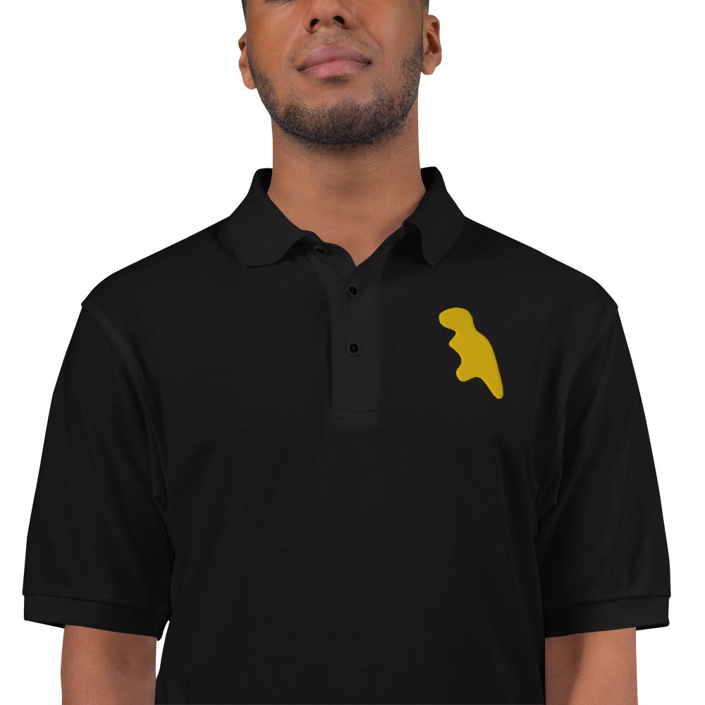 T-Rex Dino Nugget Polo Shirt - Embroidered Snack-inspired Design - Unique Foodie & Dinosaur Mashup - Standout Casual Wear