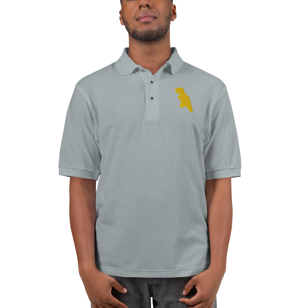 T-Rex Dino Nugget Polo Shirt - Embroidered Snack-inspired Design - Unique Foodie & Dinosaur Mashup - Standout Casual Wear