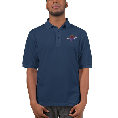 Spinosaurus Adult Polo Shirt - Dinosaur Embroidered Design - Unique Prehistoric Style - Fashion Forward Dino Lover's Wear