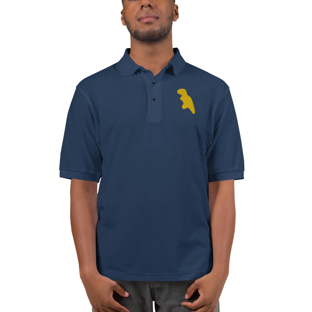 T-Rex Dino Nugget Polo Shirt - Embroidered Snack-inspired Design - Unique Foodie & Dinosaur Mashup - Standout Casual Wear