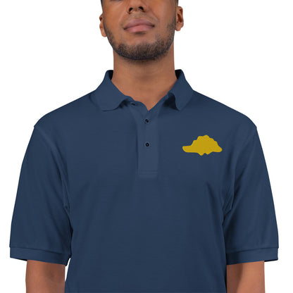 Stegosaurus Dino Nugget Polo Shirt - Embroidered Snack Plate Design - Perfect Fusion of Culinary Play & Jurassic Days - Distinctive Casual Wear