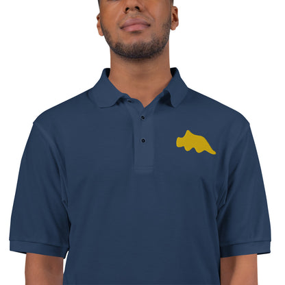 Triceratops Dino Nugget Polo Shirt - Embroidered Snack Horn Design - Delicious Blend of Tasty Treat & Prehistoric Power - Unique Casual Attire