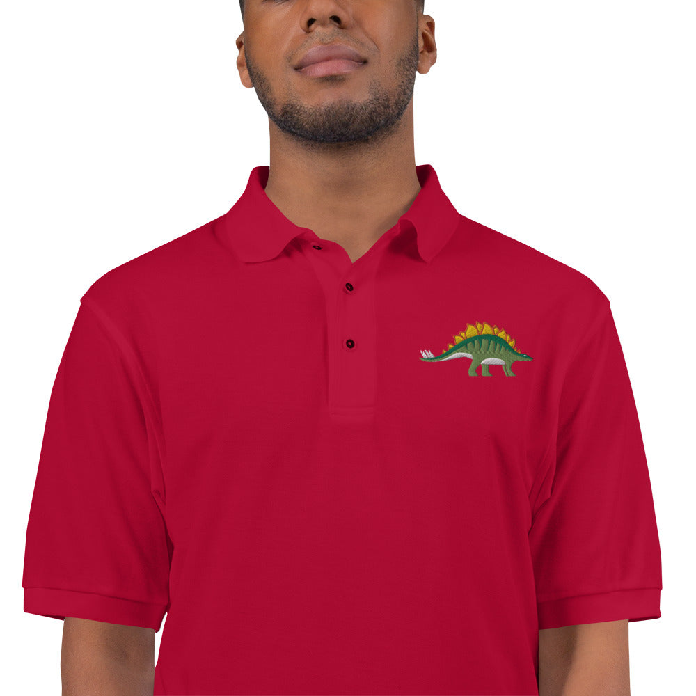 Stegosaurus Adult Polo Shirt - Embroidered Iconic Plates Design - Timeless Prehistoric Fashion - Standout Dino Enthusiast Wear