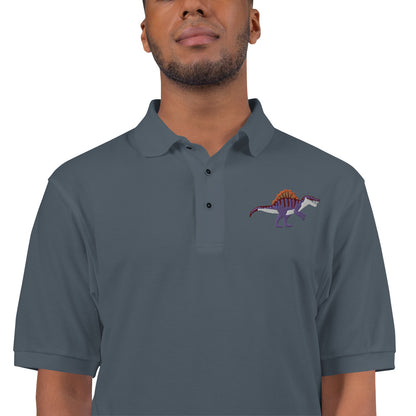 Spinosaurus Adult Polo Shirt - Dinosaur Embroidered Design - Unique Prehistoric Style - Fashion Forward Dino Lover's Wear