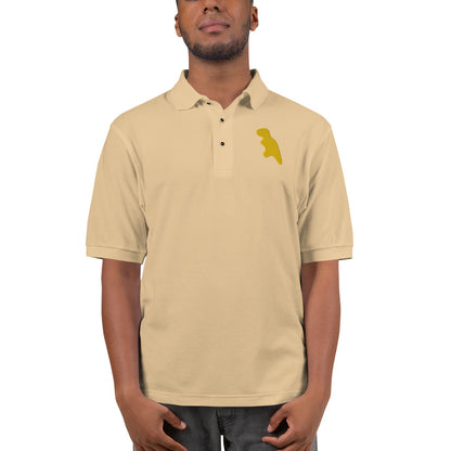 T-Rex Dino Nugget Polo Shirt - Embroidered Snack-inspired Design - Unique Foodie & Dinosaur Mashup - Standout Casual Wear