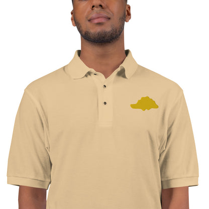 Stegosaurus Dino Nugget Polo Shirt - Embroidered Snack Plate Design - Perfect Fusion of Culinary Play & Jurassic Days - Distinctive Casual Wear