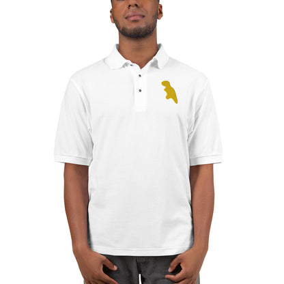 T-Rex Dino Nugget Polo Shirt - Embroidered Snack-inspired Design - Unique Foodie & Dinosaur Mashup - Standout Casual Wear