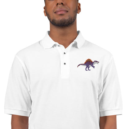 Spinosaurus Adult Polo Shirt - Dinosaur Embroidered Design - Unique Prehistoric Style - Fashion Forward Dino Lover's Wear