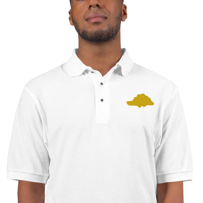 Stegosaurus Dino Nugget Polo Shirt - Embroidered Snack Plate Design - Perfect Fusion of Culinary Play & Jurassic Days - Distinctive Casual Wear