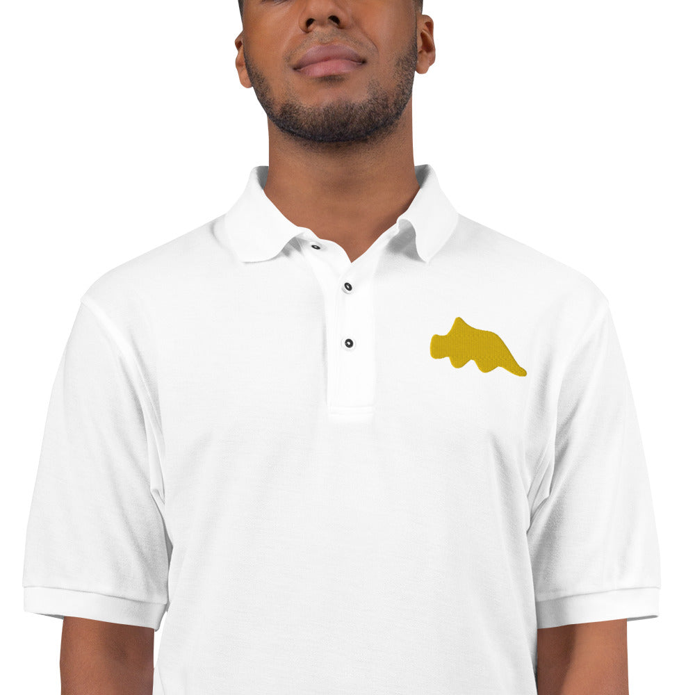 Triceratops Dino Nugget Polo Shirt - Embroidered Snack Horn Design - Delicious Blend of Tasty Treat & Prehistoric Power - Unique Casual Attire