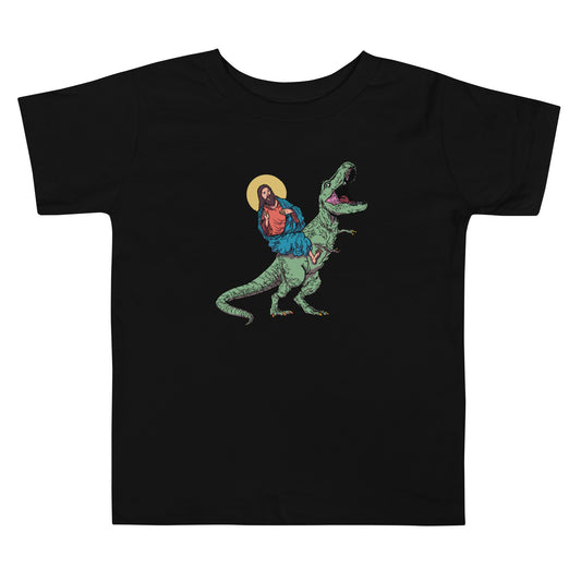 Jesus Riding T-Rex Toddler T-Shirt