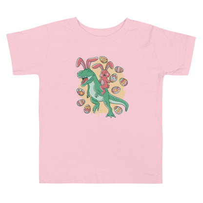 Easter Bunny Riding T-Rex Toddler T-Shirt