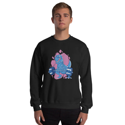 Weight Lifting T-Rex Adult Sweatshirt