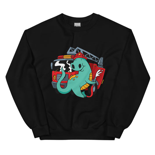 Firefighter Dino Adult Sweatshirt