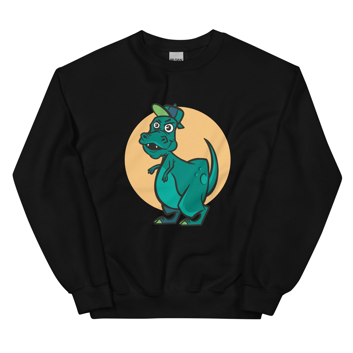 Green Cap Dino Adult Sweatshirt