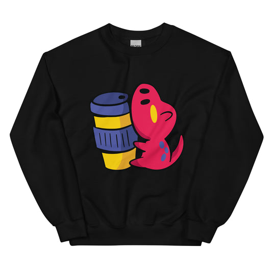 Coffee Dinosaur Adult Sweatshirt