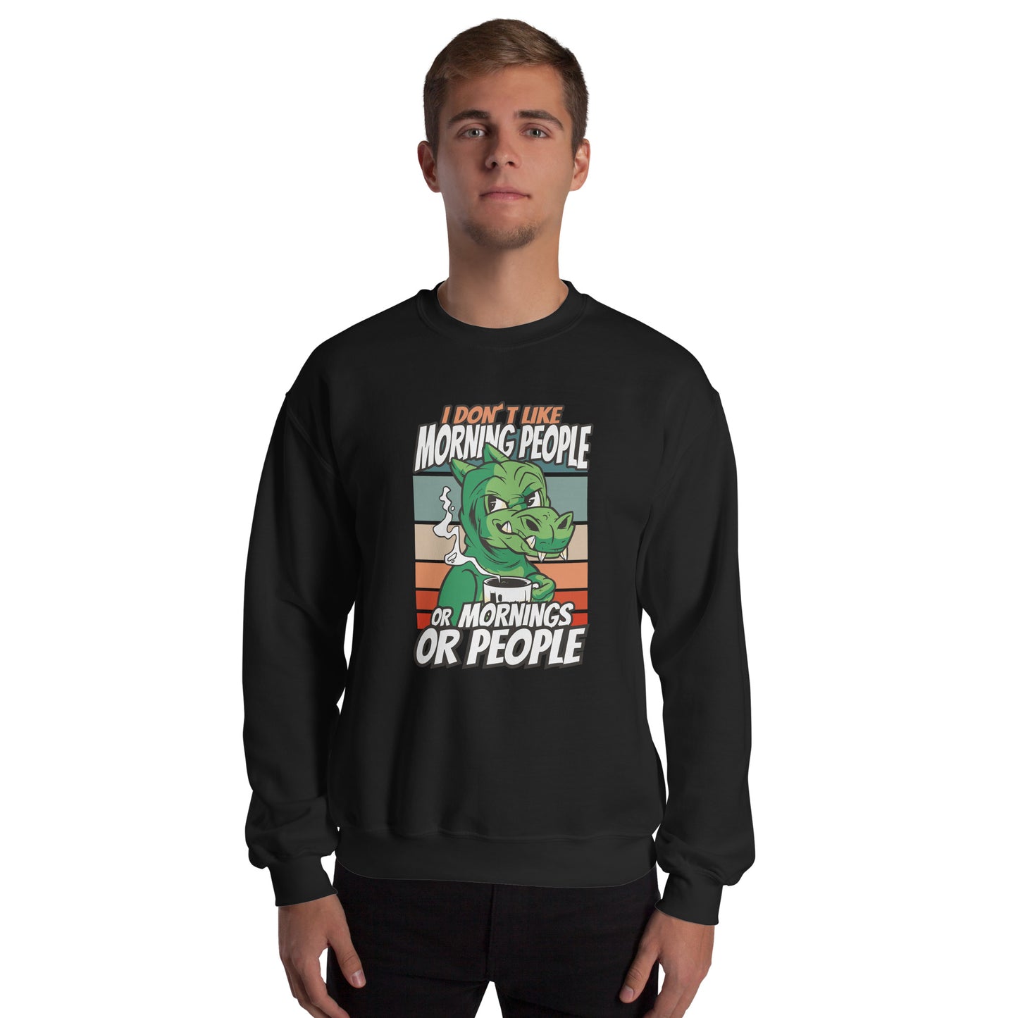 No Mornings Dino Adult Sweatshirt