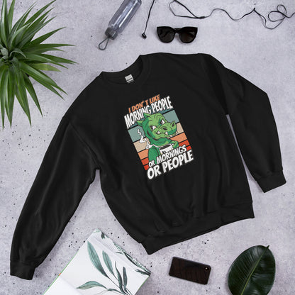 No Mornings Dino Adult Sweatshirt