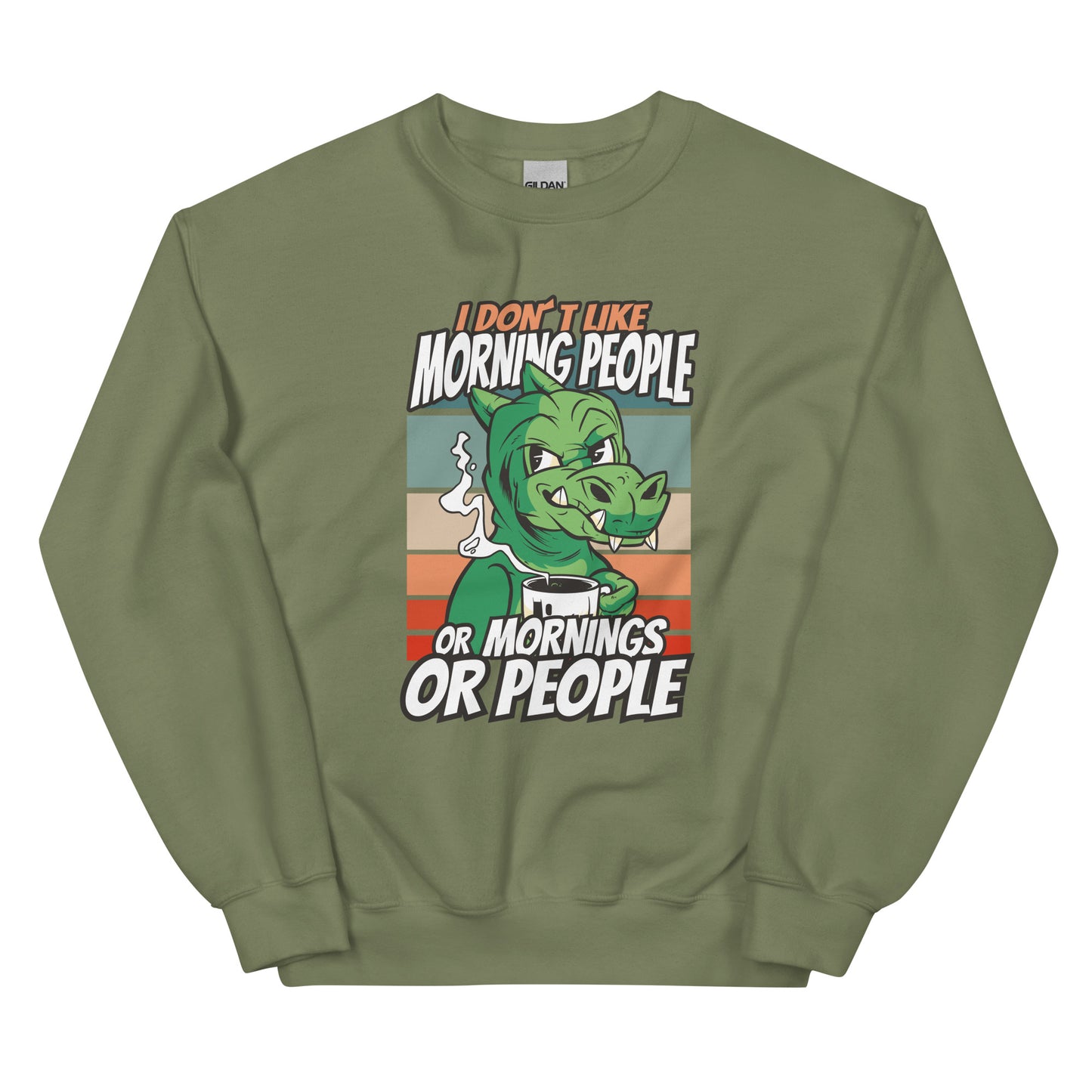 No Mornings Dino Adult Sweatshirt