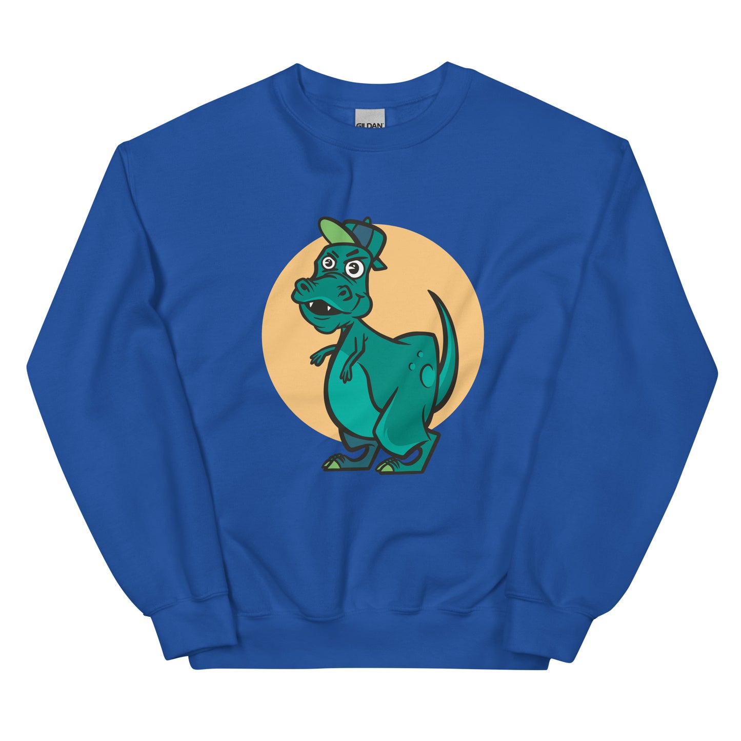 Green Cap Dino Adult Sweatshirt