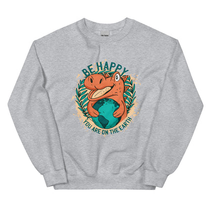 Be Happy Dino Adult Sweatshirt