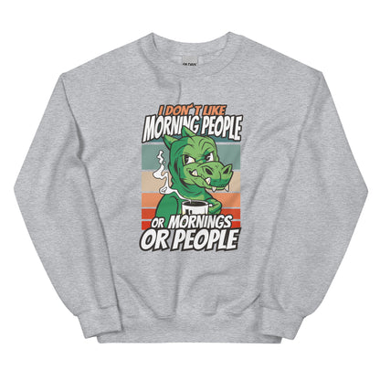 No Mornings Dino Adult Sweatshirt