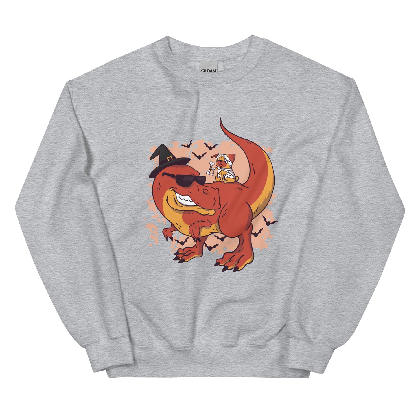 Dino Pug Halloween Adult Sweatshirt