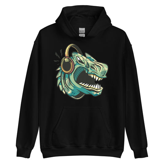 Adult Rock'n Dino Headphones Hoodie