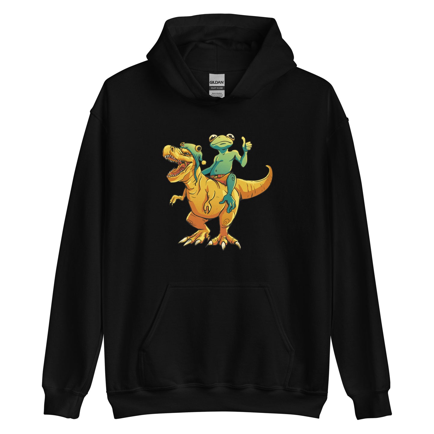 Frog on a Dino Adult Hoodie