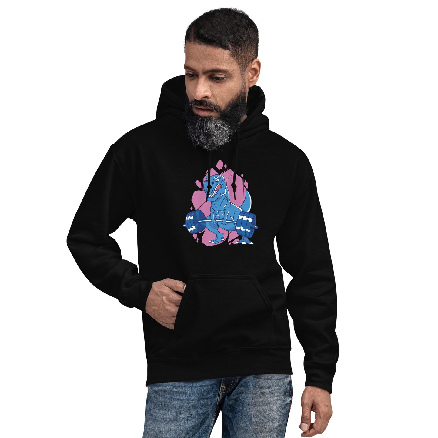 Weight Lifting T-Rex Adult Hoodie