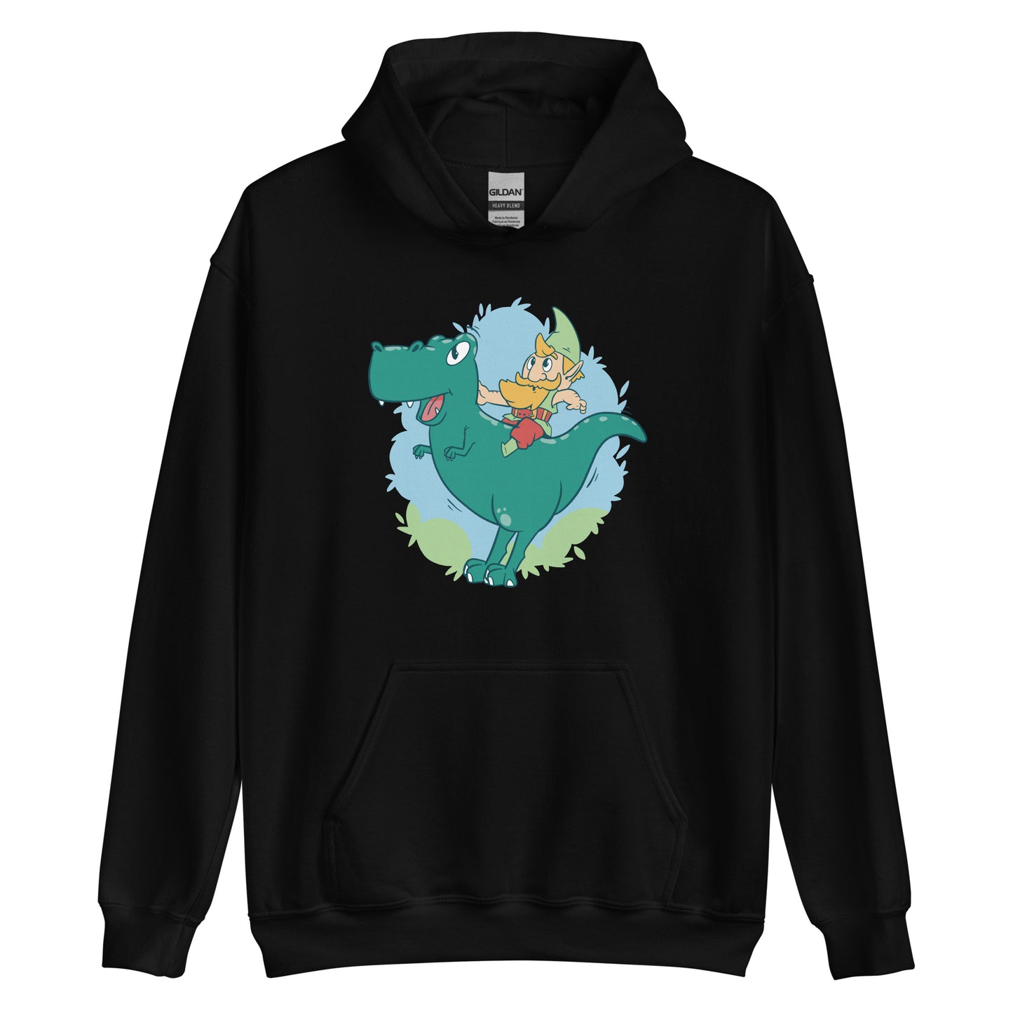 Gnome on a T-Rex Adult Hoodie