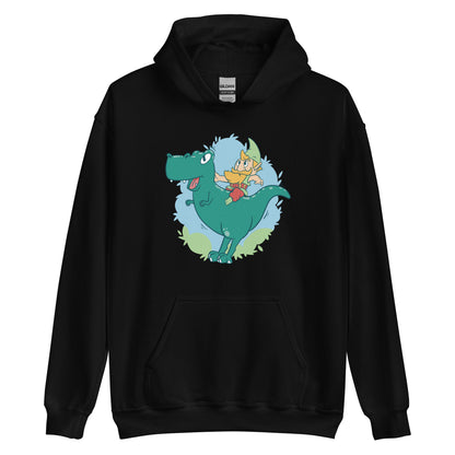 Gnome on a T-Rex Adult Hoodie