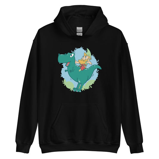 Gnome on a T-Rex Adult Hoodie