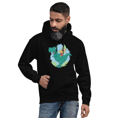 Gnome on a T-Rex Adult Hoodie