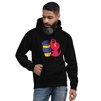 Coffee Dinosaur Adult Hoodie