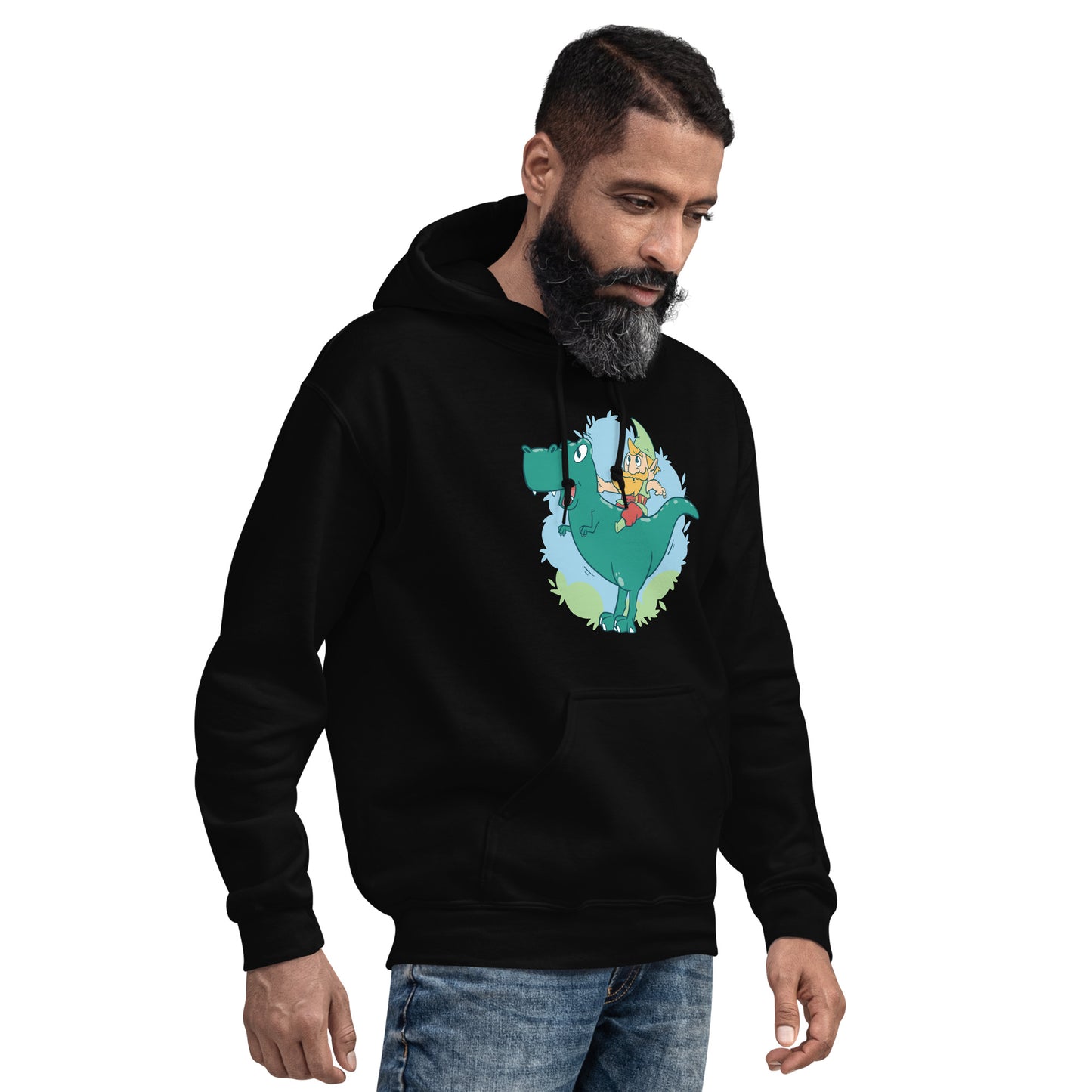 Gnome on a T-Rex Adult Hoodie