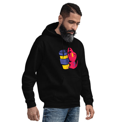 Coffee Dinosaur Adult Hoodie