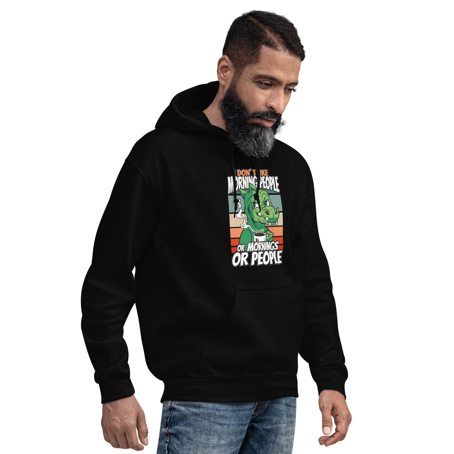 No Mornings Dino Adult Hoodie